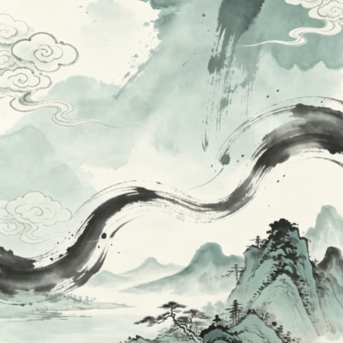 Classic Aesthetic Ink Wash Visual Material